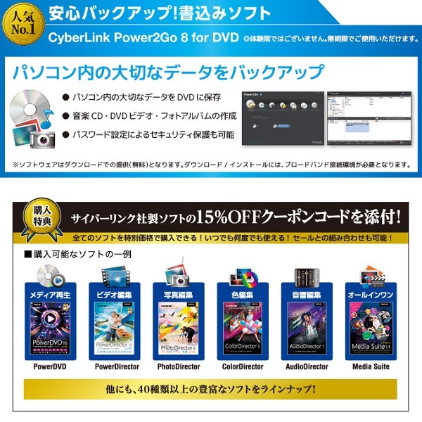 USB3.2(Gen1)ポータブルDVDドライブ 書き込みソフト付き【LDR-PML8U3LRD】