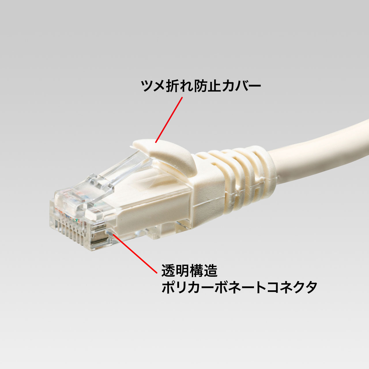カテゴリ6A より線LANケーブル ホワイト 1m【KB-T6AY-01W】