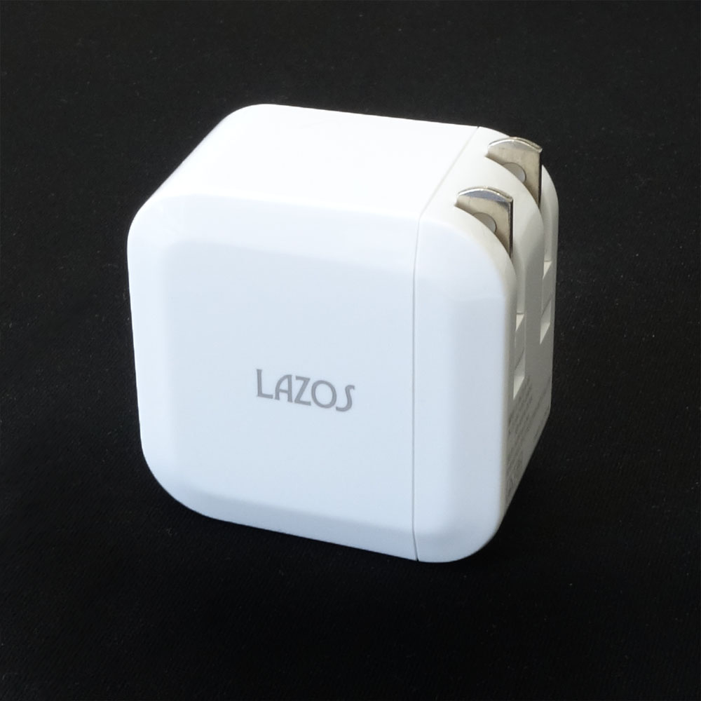 USB-AC充電器(2ポート、合計2.4A、ホワイト)【L-AC2.4-W】