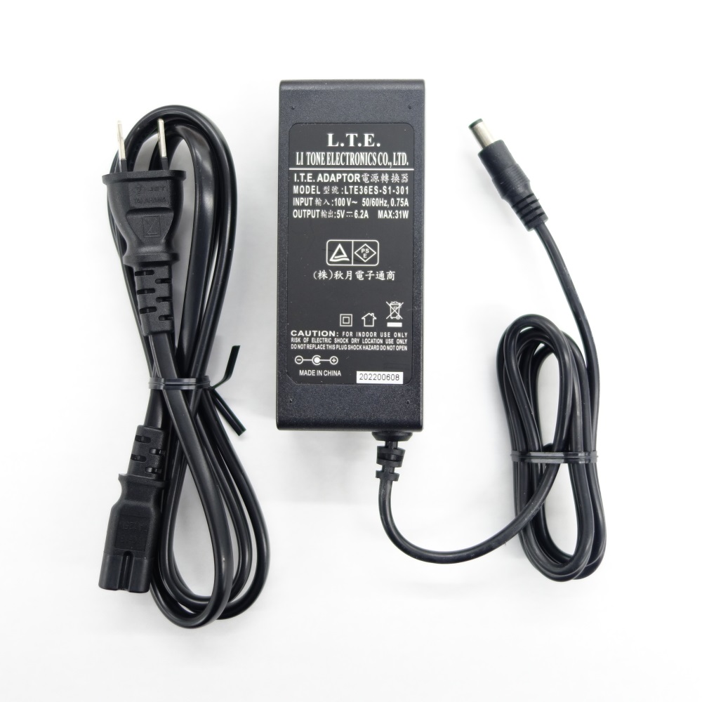 スイッチングACアダプター 5V 6.2A(2.1mmプラグ) LTE36ES-S1-301 Li Tone  Electronics製｜電子部品・半導体通販のマルツ