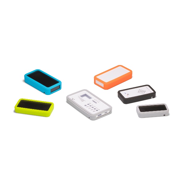 CSS型シリコンカバー付プラスチックケース(本体：ホワイト/カバー：オレンジ)(開口なし)【CSS100N-CL-WO】
