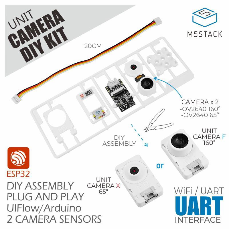 Unit Cam Wi-Fiカメラ DIYキット(OV2640) M5STACK-U109-X M5Stack製｜電子部品・半導体通販のマルツ