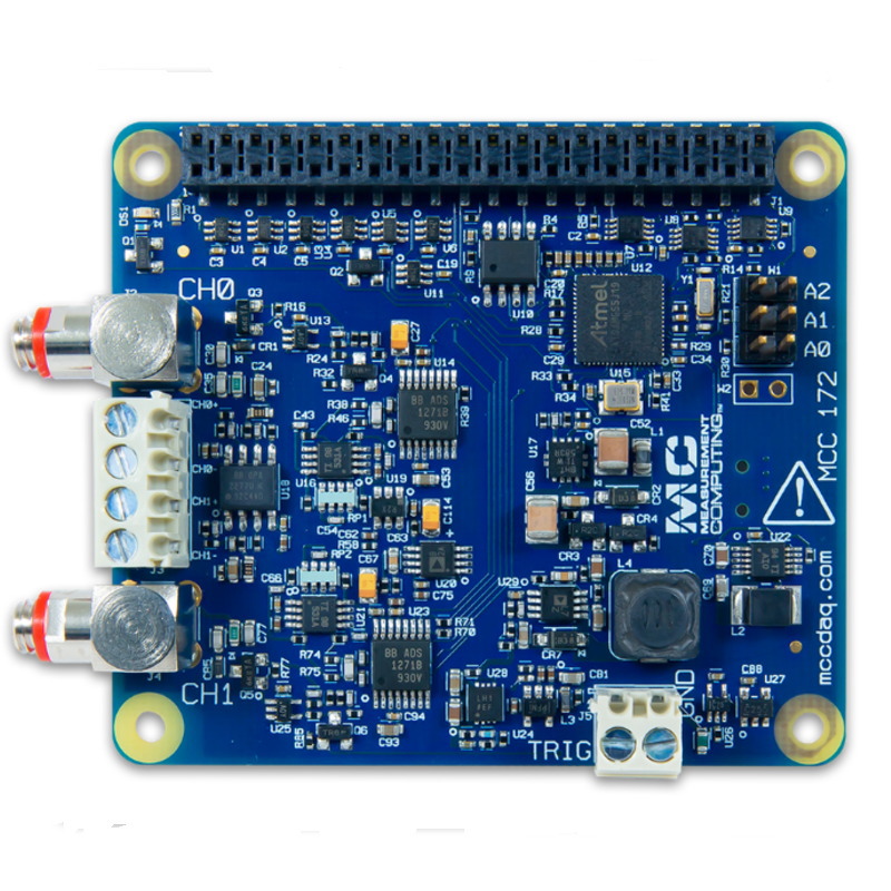 【在庫処分セール】MCC172 RaspberryPi用IEPE測定DAQ HAT(同軸ケーブル付属)【6069-471-000】