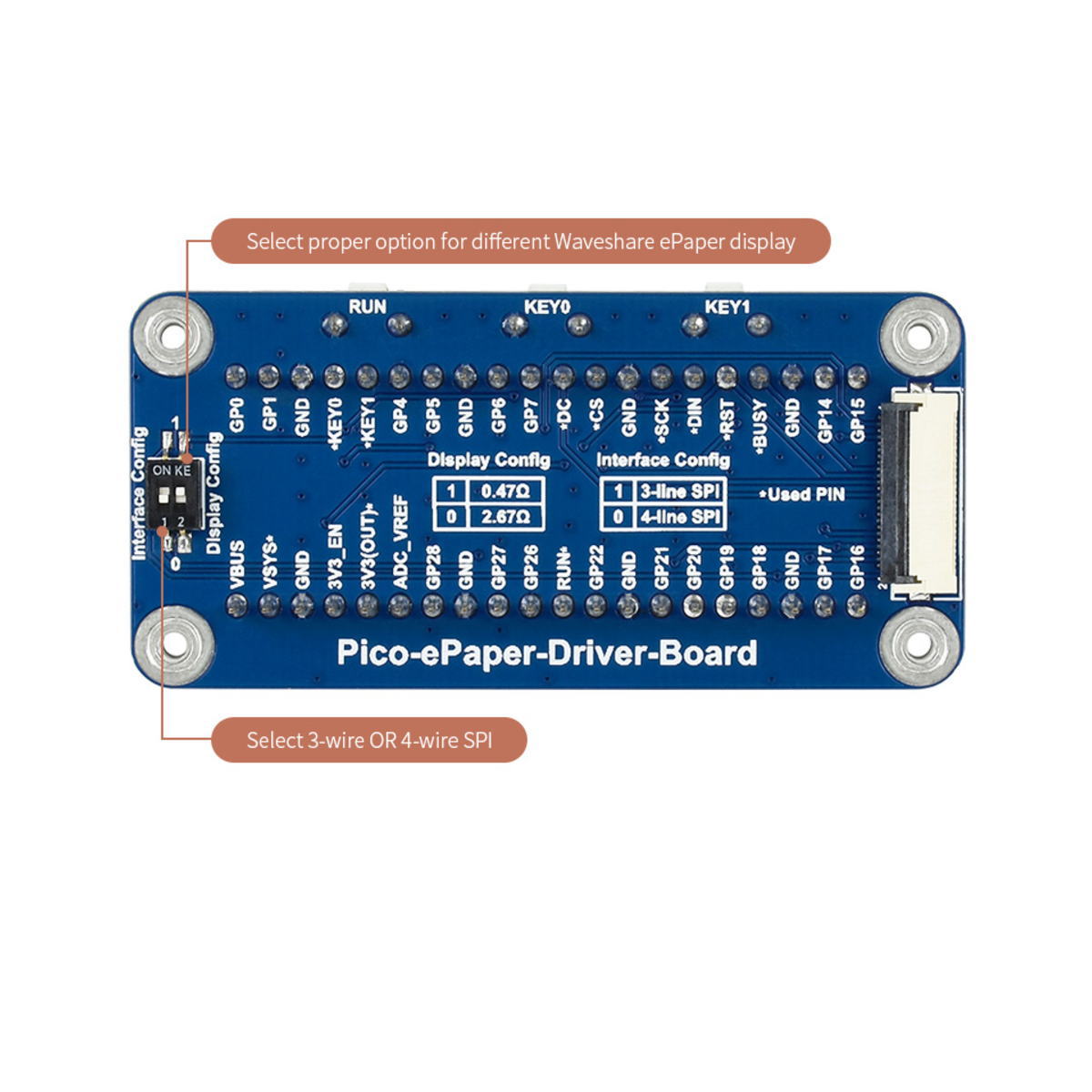 Raspberry Pi Pico用5.83インチ電子ペーパーEインクディスプレイモジュール(赤/黒/白表示)【WAVESHARE-20127】