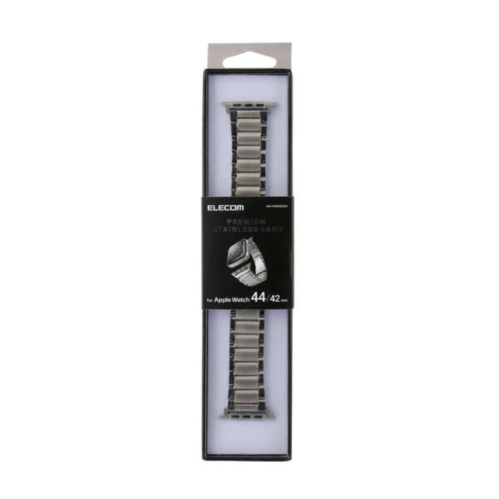 Apple Watch用プレミアムステンレスバンド(45/44/42mm)【AW-44BDSS3SV】