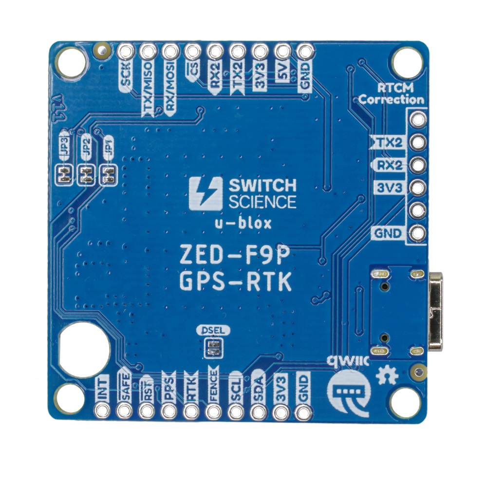 ZED-F9P搭載GPS-RTKピッチ変換基板【SSCI-063197】