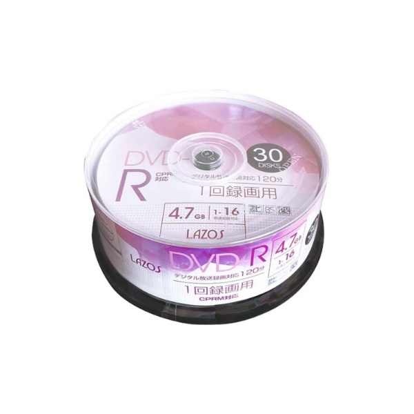 DVD-R(1回録画用、30枚 スピンドルケース)【L-CP30P】