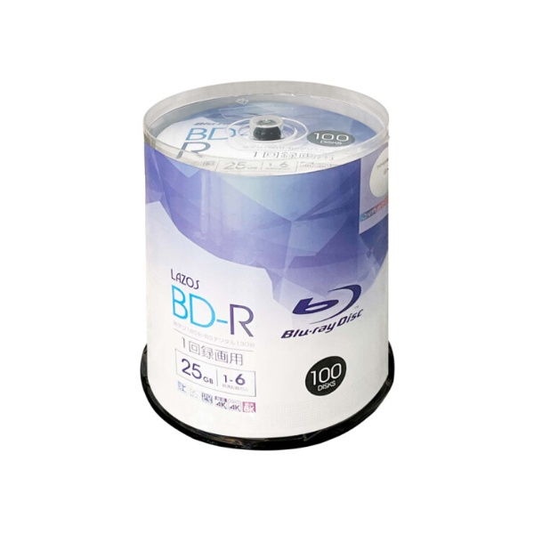 ブルーレイBD-R(25GB、100枚入り スピンドルケース)【L-B100P】