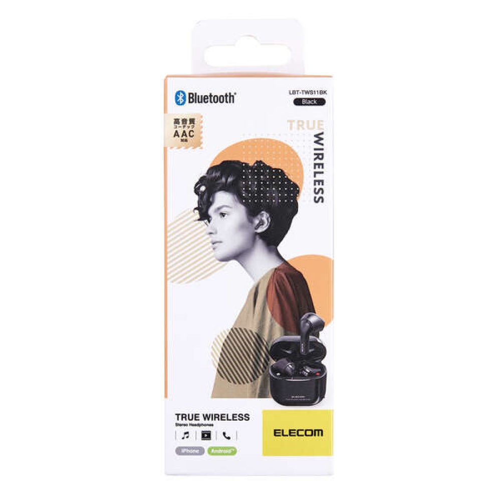 完全ワイヤレスBluetoothヘッドホン【LBT-TWS11BK】
