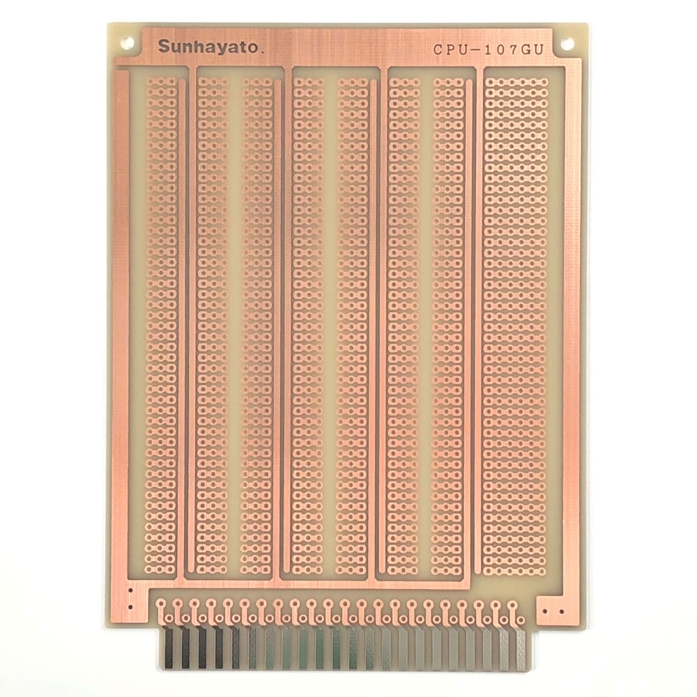 4mmピッチ端子付きユニバーサル基板(両面、115×155mm)【CPU-107GU】