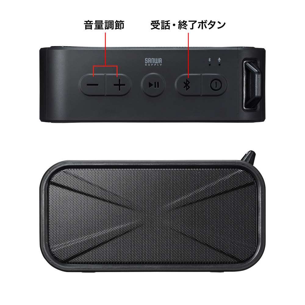 防水･防塵対応Bluetoothワイヤレススピーカー【MM-SPBT3BKN】