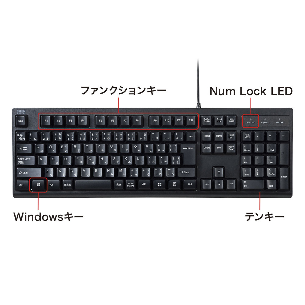 日本語109キーボード PS/2【SKB-109PBK】
