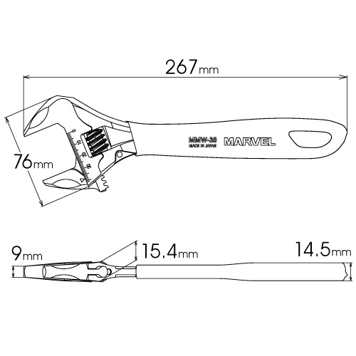 ガタ無しモンキレンチ【MMW-38】