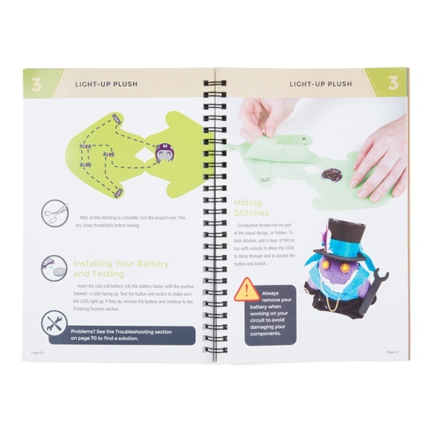 LilyPad Sewable Electronics Kit Guidebook【BOK-14270】