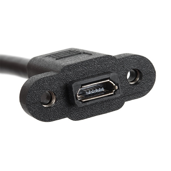 パネルマウントmicroUSB-B延長ケーブル(15cm)【CAB-15464】
