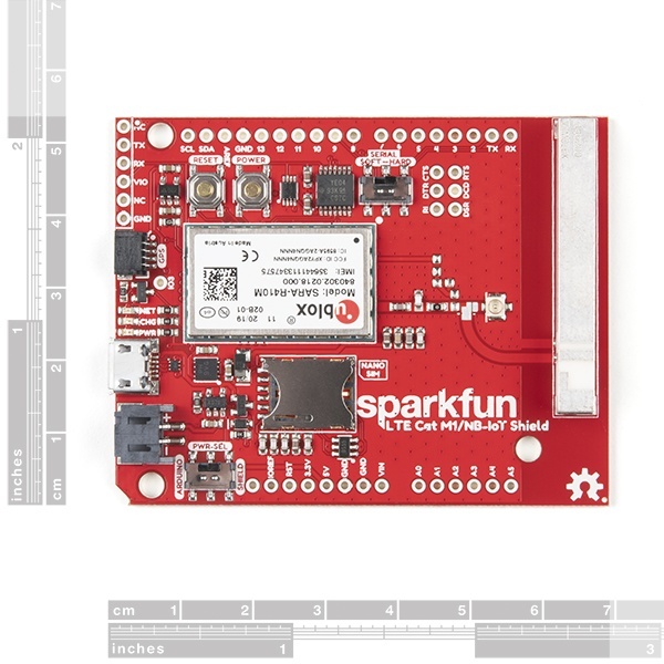 SparkFun LTE CAT M1/NB-IoTシールド(SARA-R4)(ホログラムSIMカード付き)【CEL-15087】
