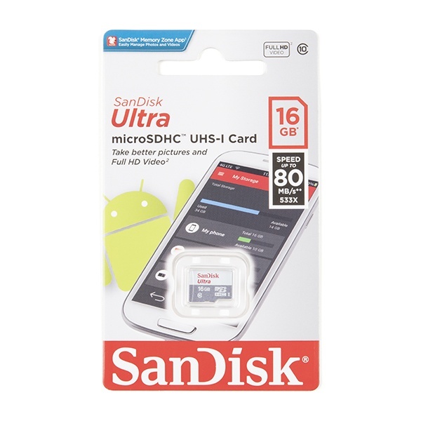 microSDカード(16GB、Class10)【COM-15051】
