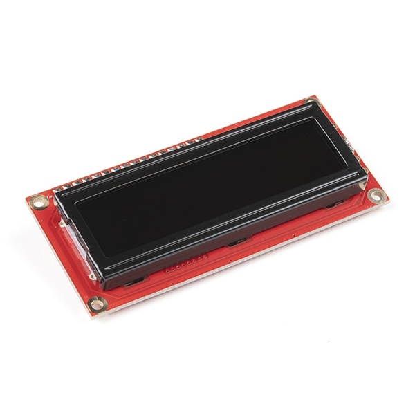 SparkFun Basic 16×2 キャラクタLCDディスプレイ 黒地に白 (ヘッダー付)【LCD-18160】