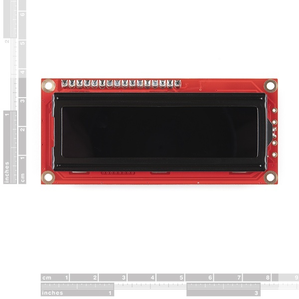 SparkFun Basic 16x2 Character LCD - White on Black、5V (with Headers)【LCD-18160】