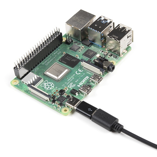 Raspberry Pi Micro USB to USB-C Adapter - Black【PRT-18015】