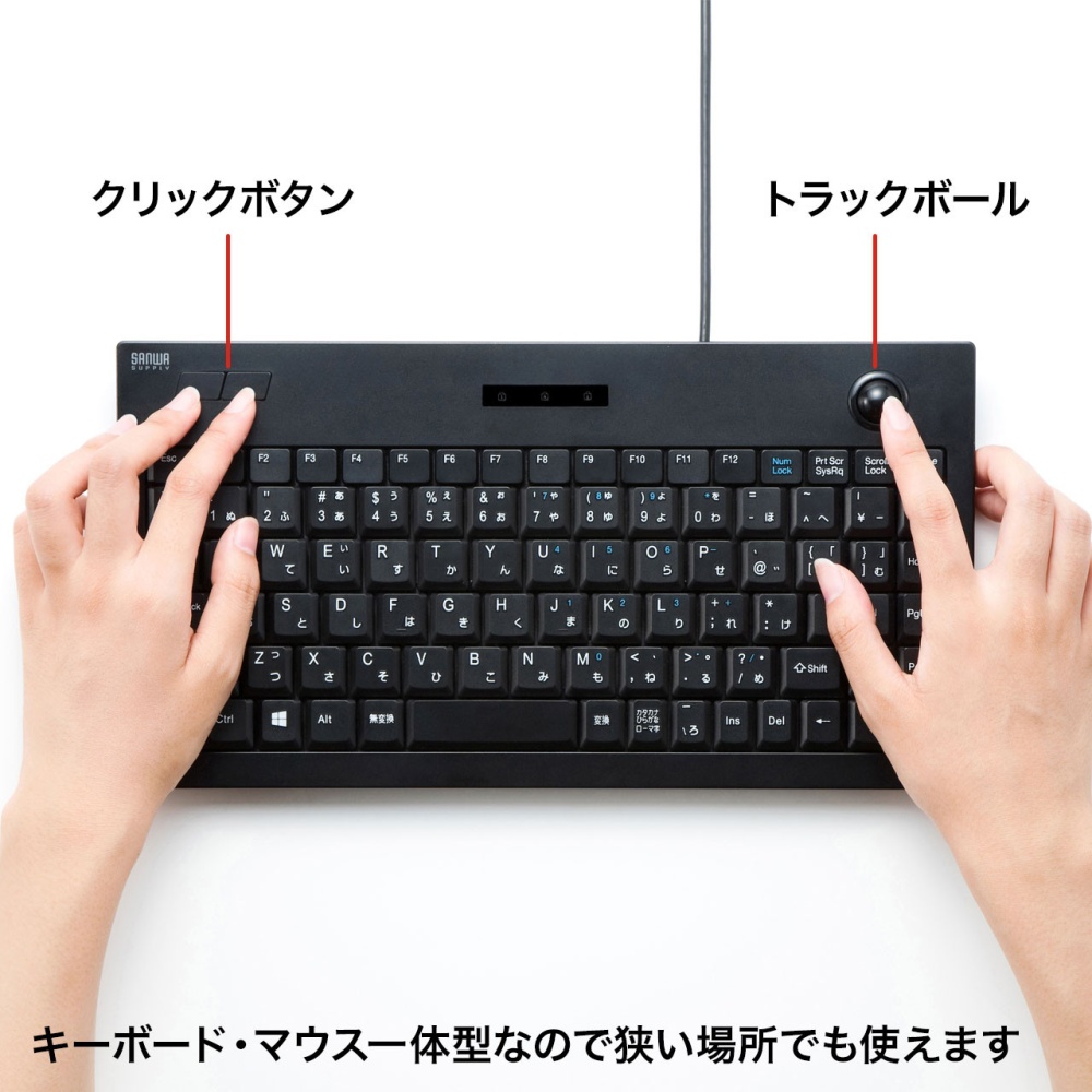 【在庫処分セール】トラックボールキーボード【SKB-TR03BK】