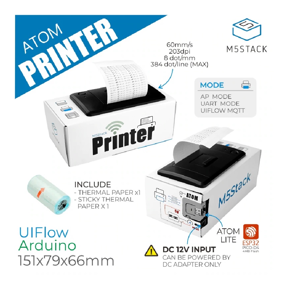 ATOM Printer 感熱プリンタキット M5STACK-K118 M5Stack製｜電子部品・半導体通販のマルツ