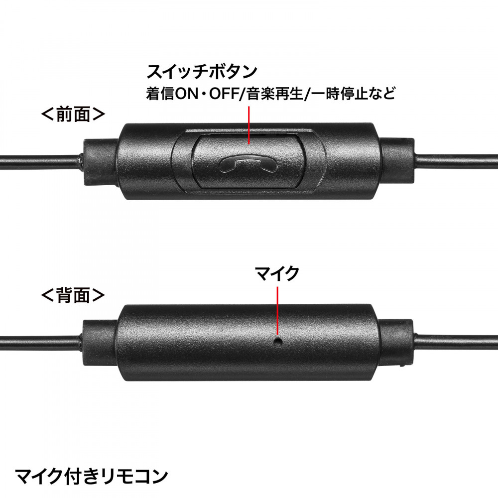 マイク付きステレオイヤホン【MM-HS709BK】