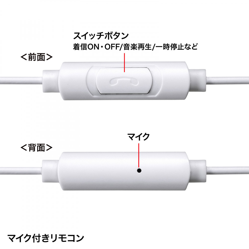 マイク付きステレオイヤホン【MM-HS709W】