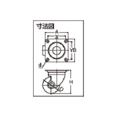 低床式 重荷重用 自在 ナイロン車50mm【TYHSN-50】