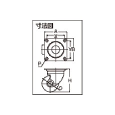 低床式 重荷重用 自在 ウレタン車50mm【TYHSU-50】