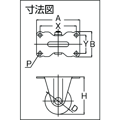 低床式 重荷重用 固定 ウレタン車75mm【TYHSUK-75】