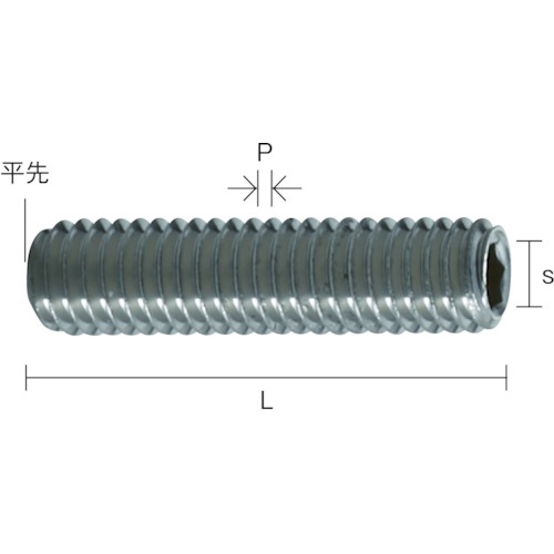 六角穴付止めネジ 平先 ステンレス M8x35 5本入【B77-0835】