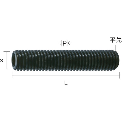 六角穴付き止めネジ 平先 スチール M4X10 80本入【B63-0410】