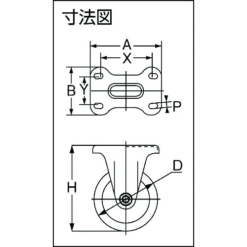 ハイテンプレス製ナイロンウレタン車 固定金具付 130パイ【HTTUK-130A】