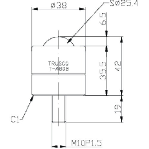 ボールキャスター 切削加工品上向用 スチール製ボール【T-A80B】