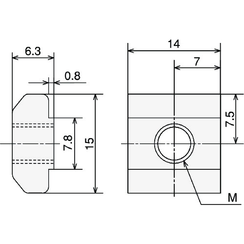 TSF30用TナットS(M3)【TSFB005】