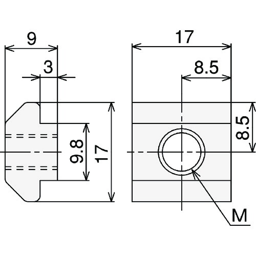 TSF40用TナットL(M8)【TSFB004】