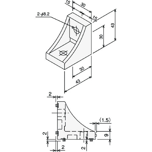 TSF40用Dブラケット L【TSFJ013】
