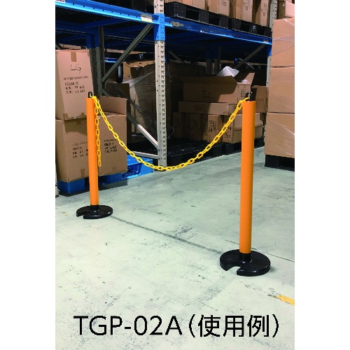 やわらかPUポール イエロー・ブラック 88cm アンカー穴10mm付 屋内外型タイプ【TPP-05A】