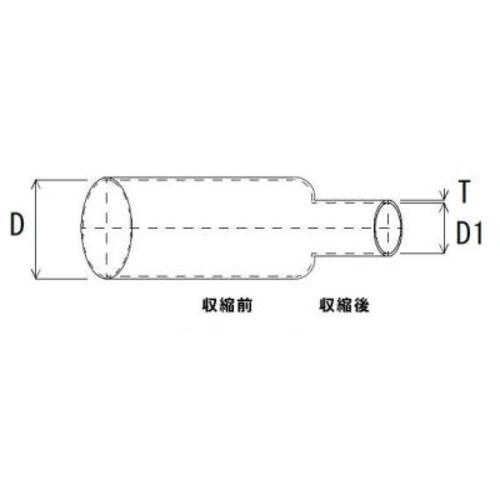 TRUSCO 耐熱200℃収縮チューブ 収縮前内径4.8mm 長さ1m【VC-4.8】
