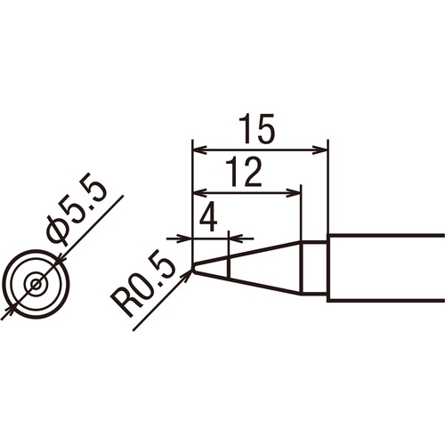 替えこて先 B型(標準)(1本=1PK)【PX-T20RT-B】