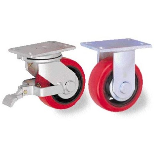 重高荷重用キャスター 固定 100MM 耐湿ウレタン車輪620KGF【HR/HM100620RPCI-TG】