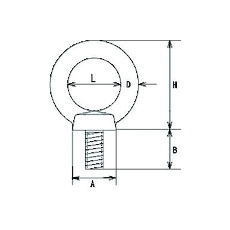 アイボルト ステン鋳造品 Φ13X穴径34XM14 (1個=1袋)【TIB-14M】