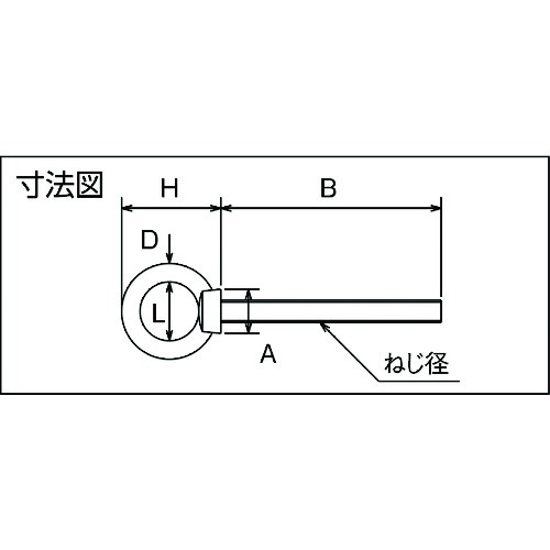 ステンレスつば付きロングアイボルト鍛造製 M16 (1個=1袋)【TLTF-16M】