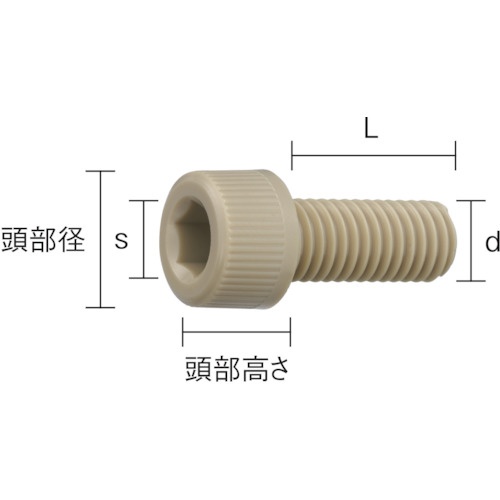 ポリエーテルエーテルケトン(PEEK)六角穴付ボルト M3X6 50本入【BPEEK-CBM3X6】