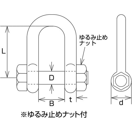ステンレス SBUシャックル 呼び25mm【TSBU-25】