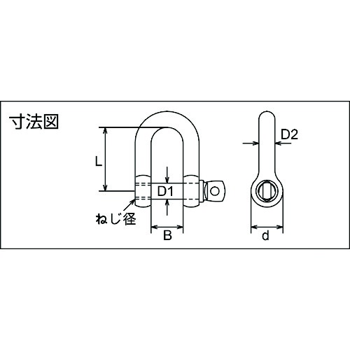 ネジシャックルSUS316 ステンレス製 10mm (1個入)【TNS16-10】