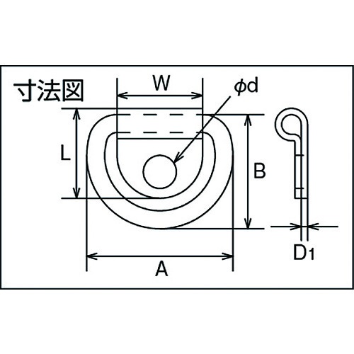 グランドフック ステンレス製 A型 1.5mm【TGF-A1.5】