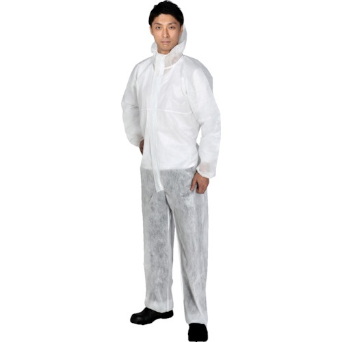 不織布使い捨て保護服 つなぎフード付きタイプ XLサイズ【TRV2-XL】