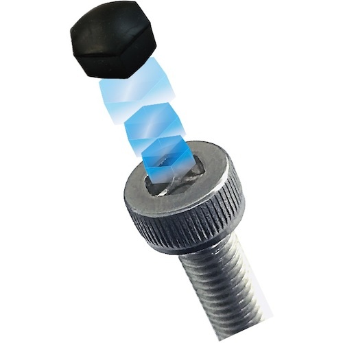 六角穴塞ぎパーツ リセスインナー 対辺10 M12JISB1176六角穴付ボルト用 屋外対応黒 12個入【RES-P-H10-12-BK】